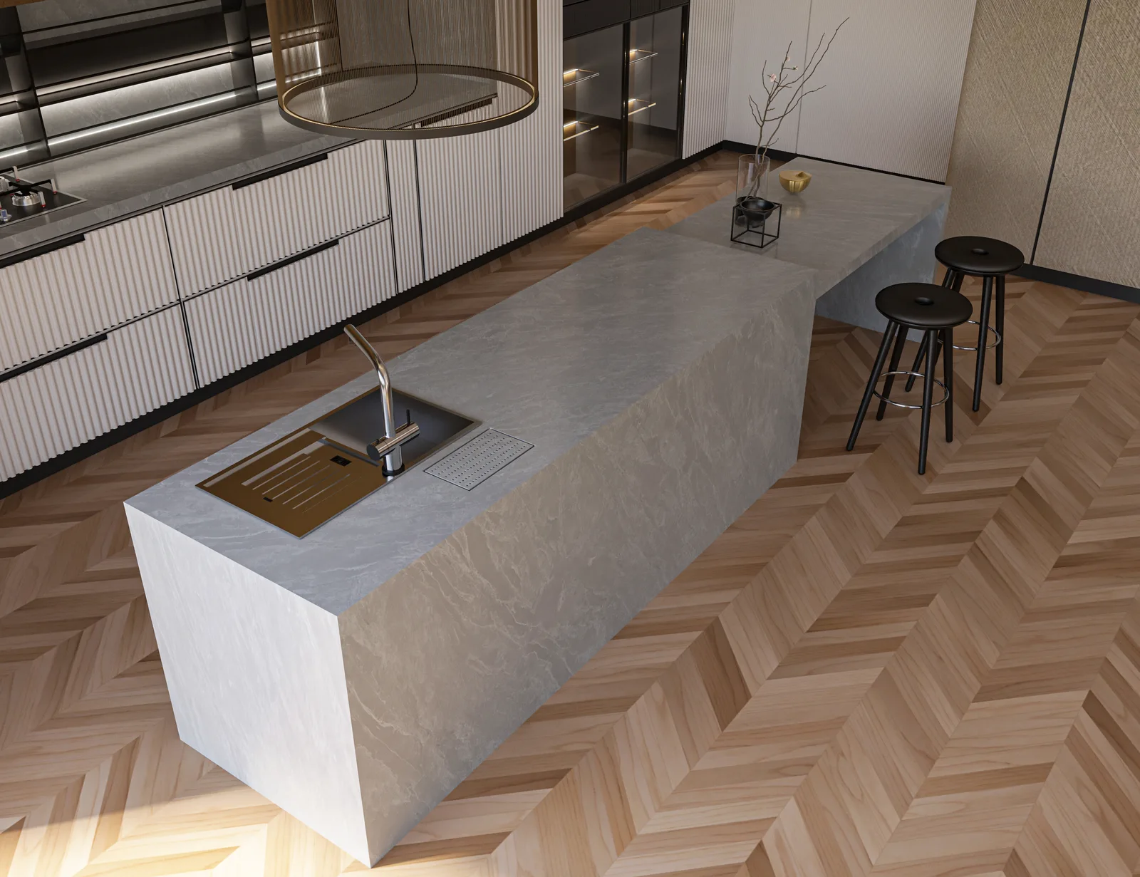 Onyx Ice quartz worktop colour sample