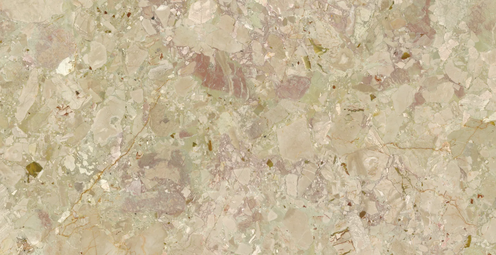 Breccia Rosa 3D quartz worktop colour sample